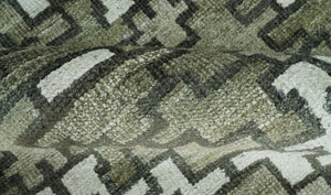 5x8 Hand Knotted Beige and Ivory Modern Contemporary Recycled Silk Area Rug