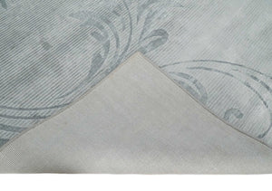 5x8 Hand Woven Silver and Gray Modern Floral Art Silk Rug