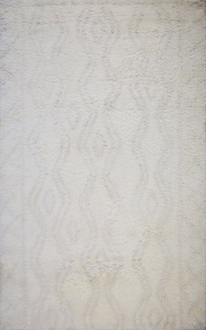 Beige and Charcoal Modern Handmade 5x8 Wool Area Rug