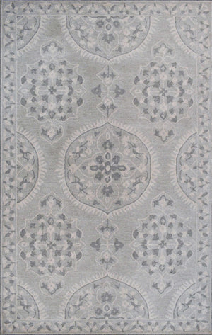 Gray Traditional Style Hand Tufted Wool 5x8 Area Rug