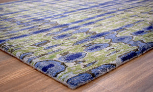 Hand Tufted 5x8 Modern Abstract Blue And Green Wool Area Rug