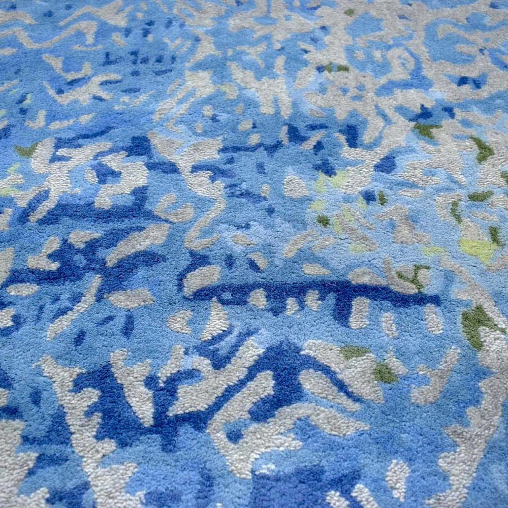 Blue Modern Style Hand Tufted Wool And Viscose 5x8  Area Rug