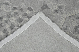 Traditional Silver and Gray Hand Tufted 5x8 Wool Area Rug