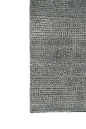 Modern Solid Gray Hand Woven 5x8 Wool and Viscose Rug