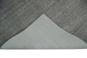 Modern Solid Gray Hand Woven 5x8 Wool and Viscose Rug