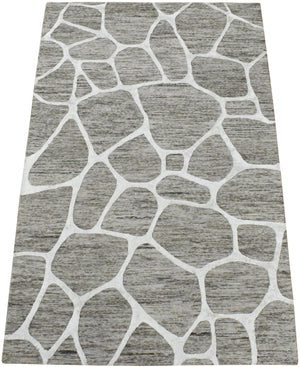 Modern Contemporary Brown Hand Tufted Wool 5x8 Area Rug