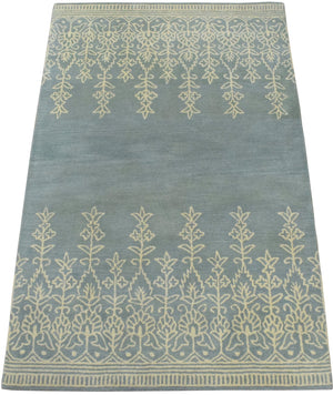 Hand Tufted 5x8 Gray And Beige Modern Style Wool Area Rug