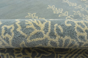 Hand Tufted 5x8 Gray And Beige Modern Style Wool Area Rug