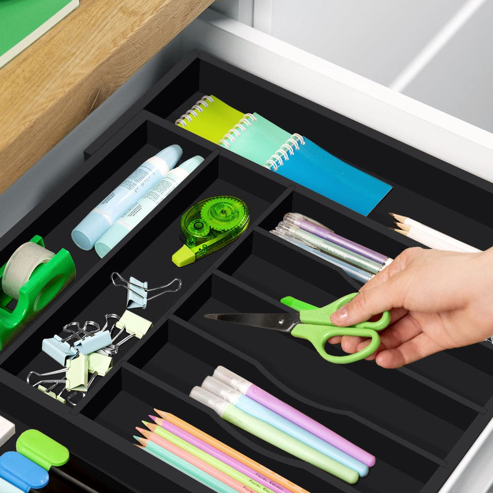Silverware Drawer Organizer Black 9 Slots