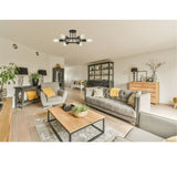 6 Light Modern Sputnik Lights Semi Flush Mount Ceiling Light Black Finished - Tuesday Morning - Ceiling Lights