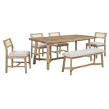 6 - Piece Dining Set with Rectangular Table and 4 Upholstered Chairs - Dining Room Sets