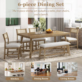 6 - Piece Dining Set with Rectangular Table and 4 Upholstered Chairs - Dining Room Sets