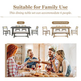 6 - Piece Dining Set with Rectangular Table and 4 Upholstered Chairs - Dining Room Sets