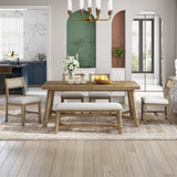 6 - Piece Dining Set with Rectangular Table and 4 Upholstered Chairs - Dining Room Sets