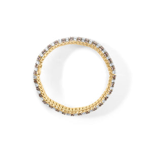 10K Yellow Gold 10-1/3 Cttw Alternating Coco Color and White Diamond 5 Row Tennis Bracelet (Brown/H-I Color, SI1-SI2 Clarity) - Size 7.25
