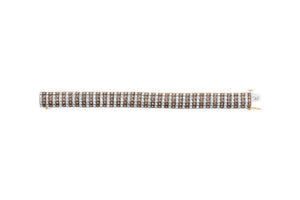 10K Yellow Gold 10-1/3 Cttw Alternating Coco Color and White Diamond 5 Row Tennis Bracelet (Brown/H-I Color, SI1-SI2 Clarity) - Size 7.25