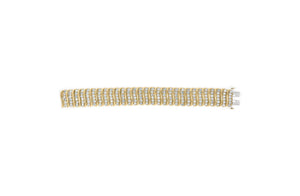 10K Yellow Gold 15.0 Cttw Diamond S Shaped Wave Link Two Tone 7” Tennis Bracelet (J-K Color, I2-I3 Clarity)