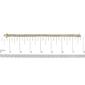 18K Yellow Gold 4.0 Cttw Round-Cut Diamond S-Link 7" Inch Tennis Bracelet (I-J Color, SI1-SI2 Clarity)