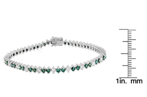 14K White Gold Round-Cut white and Blue Diamond Fashion Bracelet (5.40 cttw, H-I Color, I1-I2 Clarity)