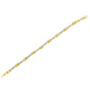 10K Yellow Gold 1/2 Cttw Diamond X-Link 7" Bracelet (I-J Color, I1-I2 Clarity)