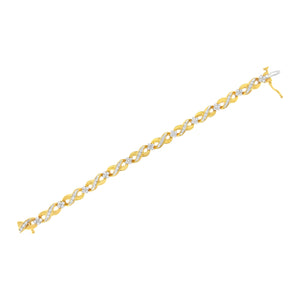 10K Yellow Gold Round-Cut Diamond Infinite Love Bracelet (1.00 cttw, I-J Color, I2-I3 Clarity)