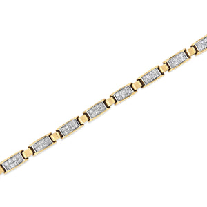 14K Yellow Gold 2 1/2 Cttw Princess-Cut Diamond Link Tennis Bracelet (H-I Color, SI2-I1 Clarity) - 7.25"