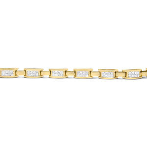 14K Yellow Gold Princess-Cut Diamond Links of Love Bracelet (2.00 cttw, H-I Color, SI2-I1 Clarity)