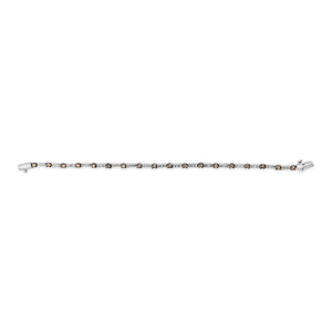 14k White Gold 2 1/4 Cttw Champagne Diamond Bar Link 7" Bracelet (Champagne Color, I1-I2 Clarity)