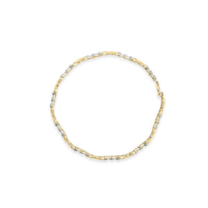 10k Yellow Gold 1/3 Cttw Diamond 3 Stone and X-Link Bracelet (I-J Color, I1-I2 Clarity) - 7.50" Inches