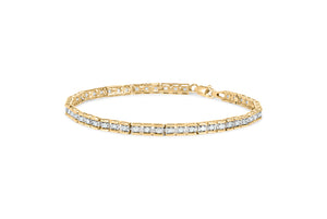 10K Yellow Gold 1.0 Cttw Round Diamond Pave Link Bracelet