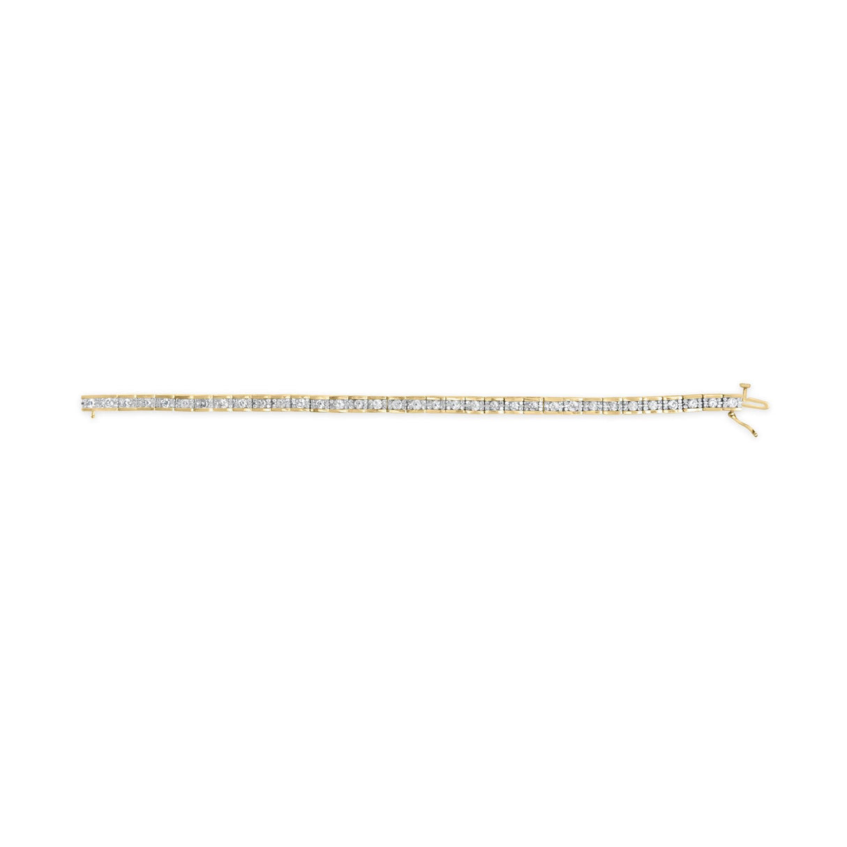 14K Yellow Gold 4.00 Cttw Channel Set Diamond Tennis Bracelet (J-K Color, I1-I2 Clarity) - 7.5" Inches