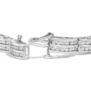 14K White Gold Round-Cut Diamond Bracelet (3.22 cttw, H-I Color, I1-I2 Clarity)