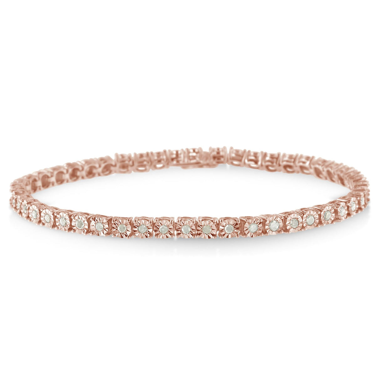 .925 Sterling Silver 1.0 Cttw Diamond Miracle Tennis Bracelet (I-J Color, I3 Clarity)