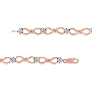 10K Rose Gold Plated .925 Sterling Silver 1/2 Cttw Diamond Infinity Link Tennis Bracelet (H-I Color, I2-I3 Clarity) -7”