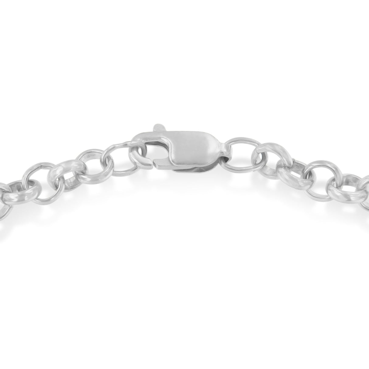 10K Yellow Gold 1/10 Cttw Diamond Awareness Ribbon & Heart Charm on 7" .925 Sterling Silver Rolo Bracelet (H-I Color, I1-I2 Clarity)