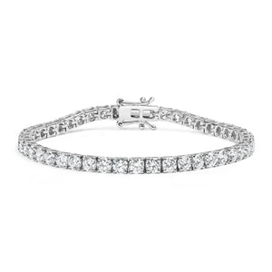 14K White Gold 2.00 Cttw Lab-Grown Round Diamond Four-Prong Tennis Bracelet