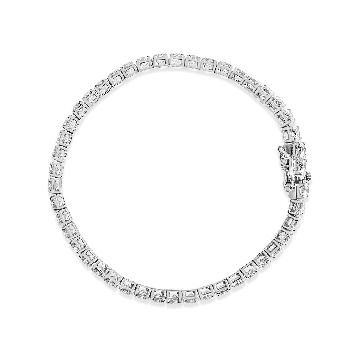 14K Gold Lab-Grown Round Diamond Four-Prong Tennis Bracelet