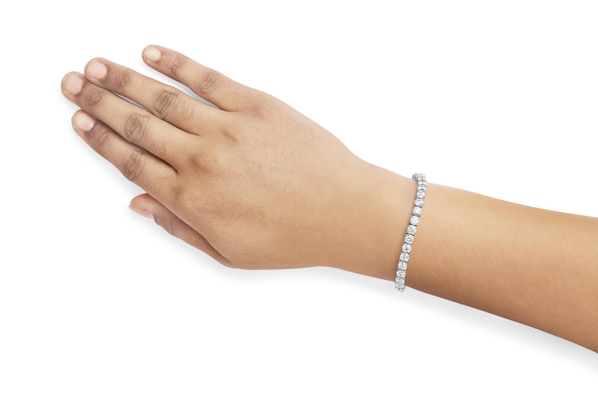 14K Gold Lab-Grown Round Diamond Four-Prong Tennis Bracelet