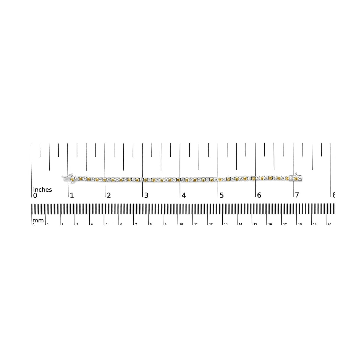 14K White Gold 5.0 Cttw Alternating White and Yellow Lab Grown Diamond Tennis Tennis Bracelet (Yellow/F-G Color, VS2-SI1 Clarity - 7"