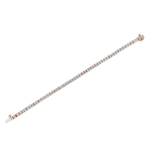 .925 Sterling Silver 1.0 Cttw Diamond Square Frame Miracle-Set Tennis Bracelet (I-J Color, I3 Clarity) - 8"