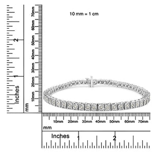 .925 Sterling Silver 1.0 Cttw Diamond Square Frame Miracle-Set Tennis Bracelet (I-J Color, I3 Clarity) - 8"