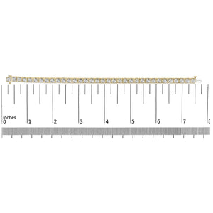 14K Yellow Gold Plated .925 Sterling Silver 1.0 Cttw Miracle Set Diamond Milgrain Link Tennis Bracelet (I-J Color, I2-I3 Clarity) - 7" Inches