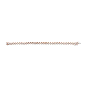 .925 Sterling Silver 1/10 Cttw Diamond Open Circle Wheel Link 7" Tennis Bracelet (I-J Color, I2-I3 Clarity)