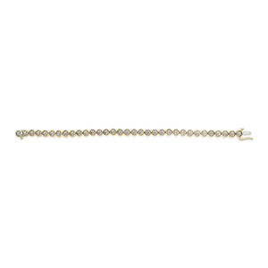 .925 Sterling Silver 1/10 Cttw Diamond Open Circle Wheel Link 7" Tennis Bracelet (I-J Color, I2-I3 Clarity)