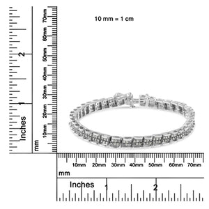 .925 Sterling Silver 2.0 Cttw Diamond 7" Round Miracle Plate Link Bracelet (I-J Color, I2-I3 Clarity)