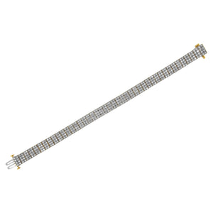 IGI Certified 14K Yellow Gold Plated Sterling Silver 10.0 Cttw Faint Brown Diamond 4 Row Tennis Bracelet