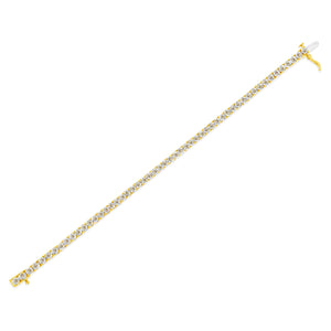 14K Yellow Gold Plated .925 Sterling Silver 3.0 Cttw Miracle-Set Diamond Tennis Bracelet (L-M Color, I2-I3 Clarity) - 7.25"