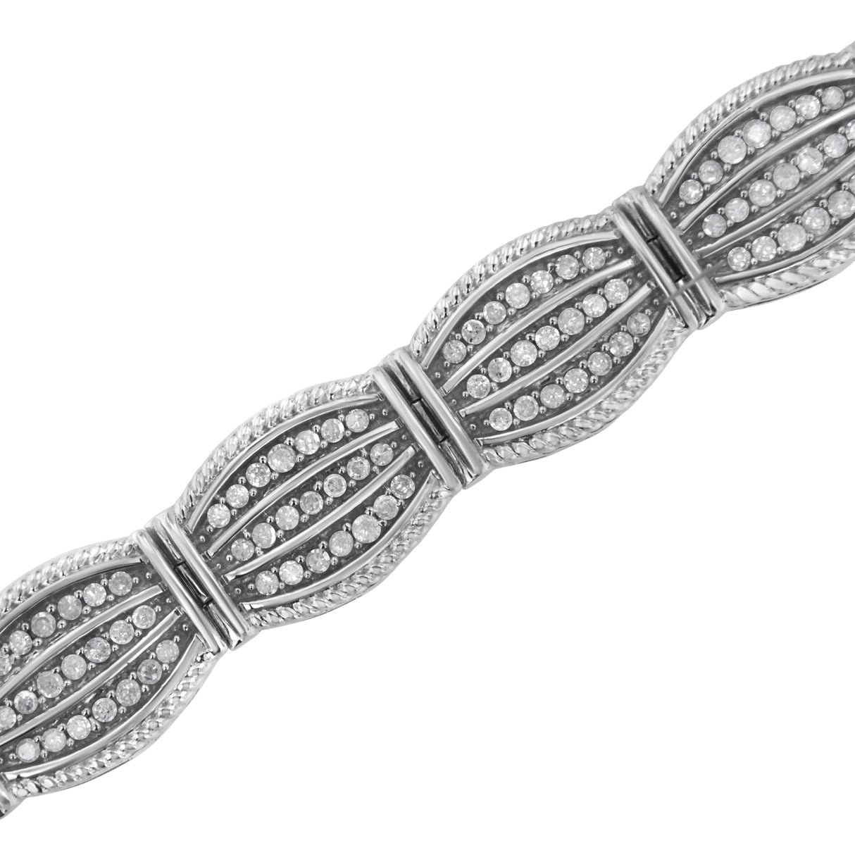 .925 Sterling Silver 3.0 Cttw Prong Set Diamond Art Deco Style Tennis Bracelet (I-J Color, I2-I3 Clarity) - 7.25"
