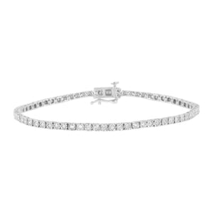 .925 Sterling Silver 1.0 cttw Miracle Set Round-Cut Diamond Tennis Bracelet (I-J Color, I3 Clarity) - 7.25"