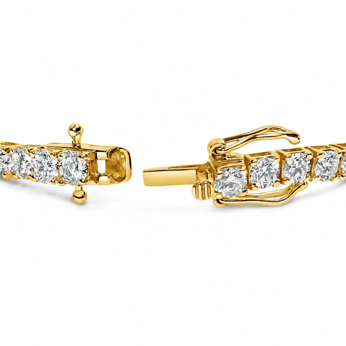 14K Gold Lab-Grown Round Diamond Four-Prong Tennis Bracelet